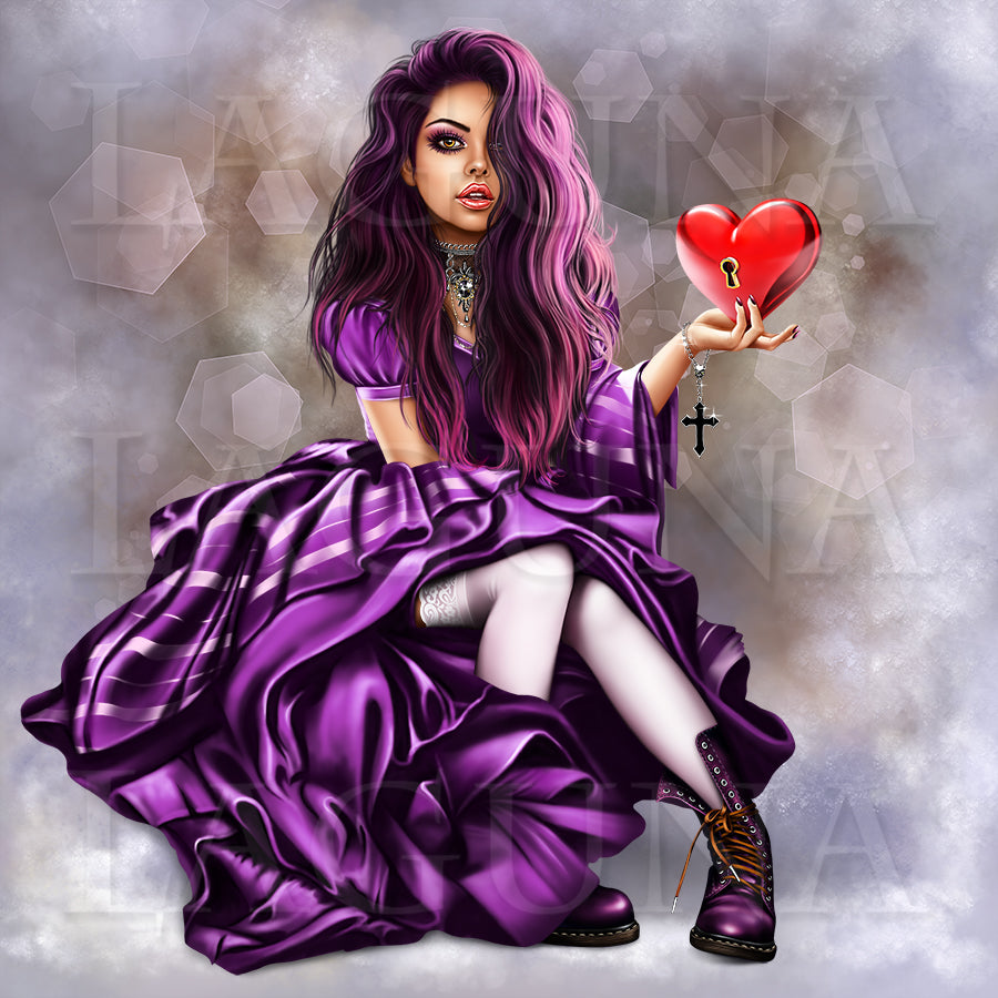 Alice with Cheshire Cat (Gothic Style)