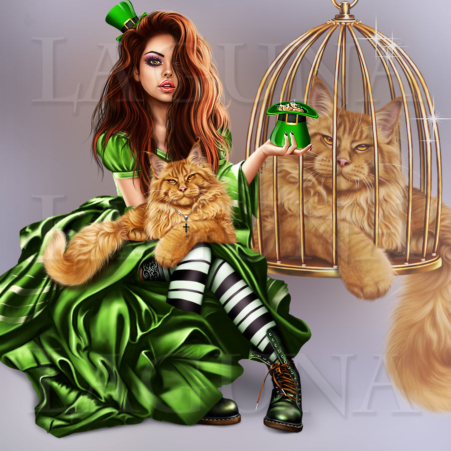Alice with Cheshire Cat (Gothic Style)