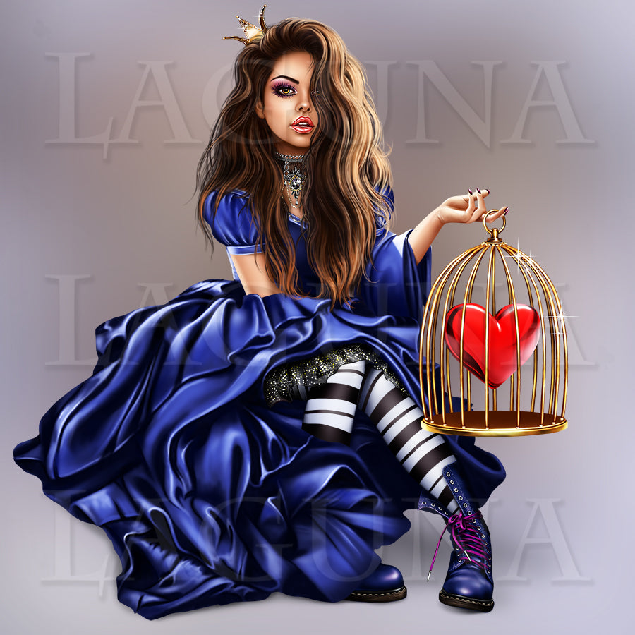 Alice with Cheshire Cat (Gothic Style)