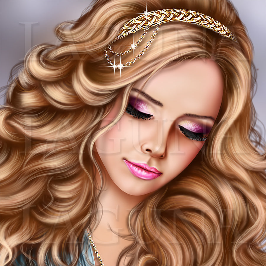 Angel Girl with Toy Bunny