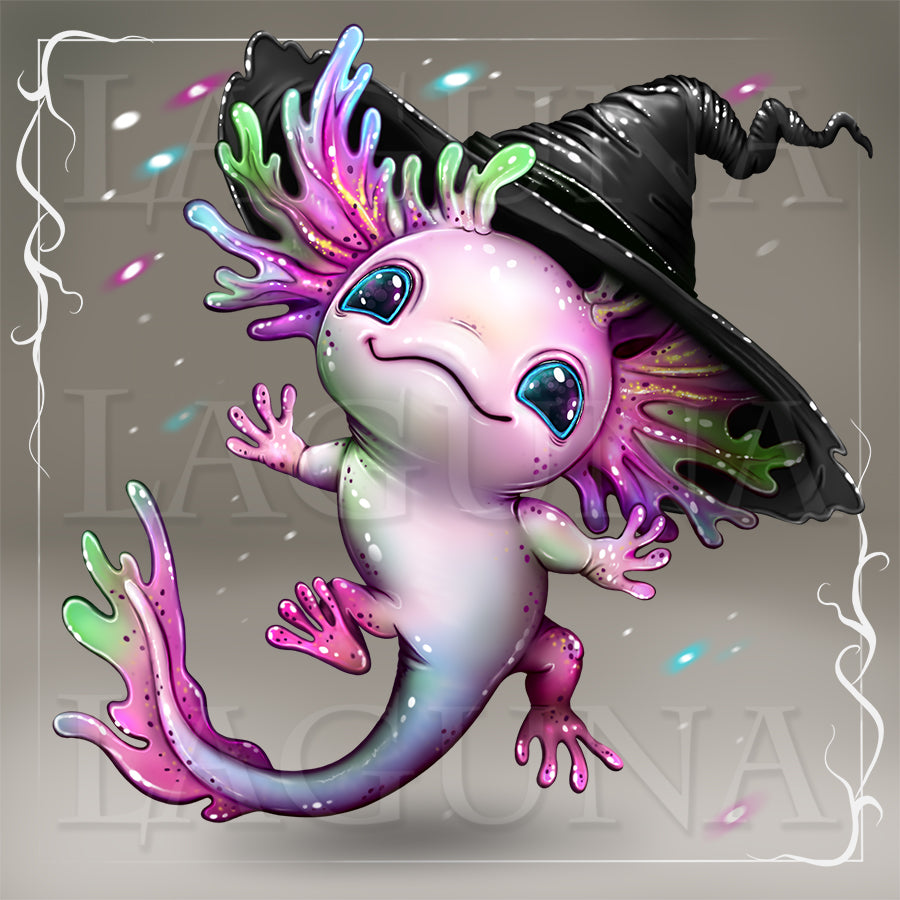 Axolotl in Halloween Hat