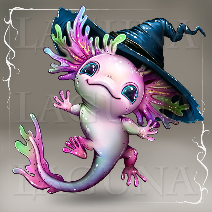 Axolotl in Halloween Hat