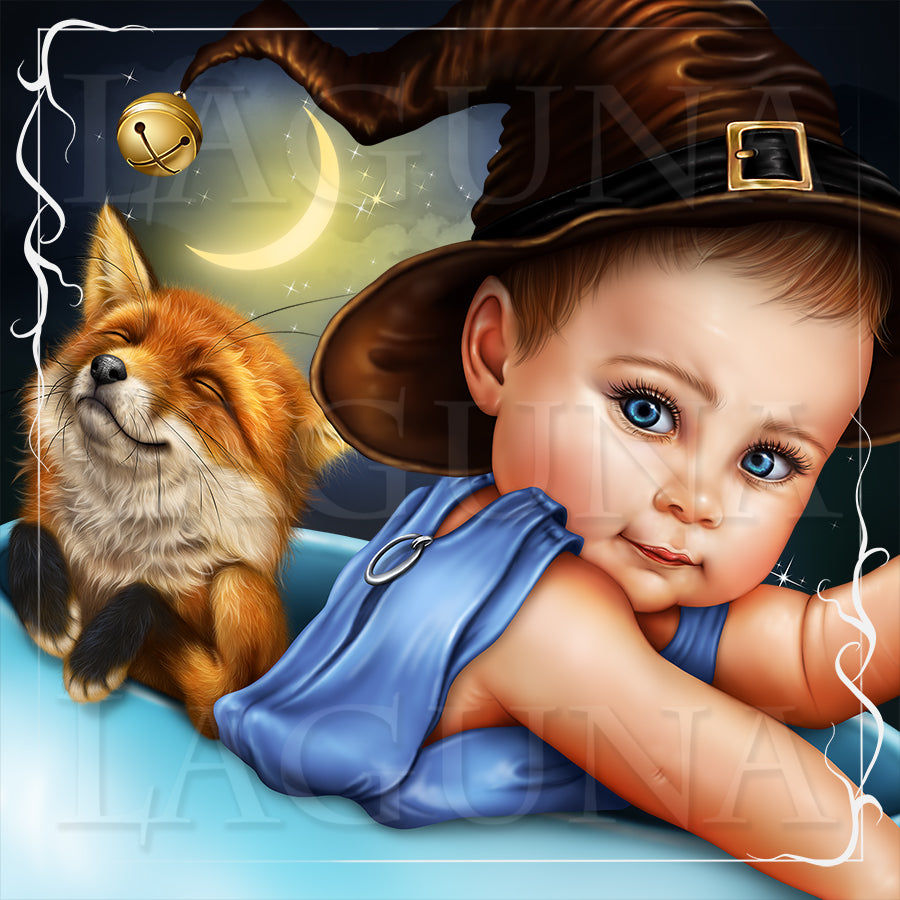 Baby and Fox in the Cup Boat