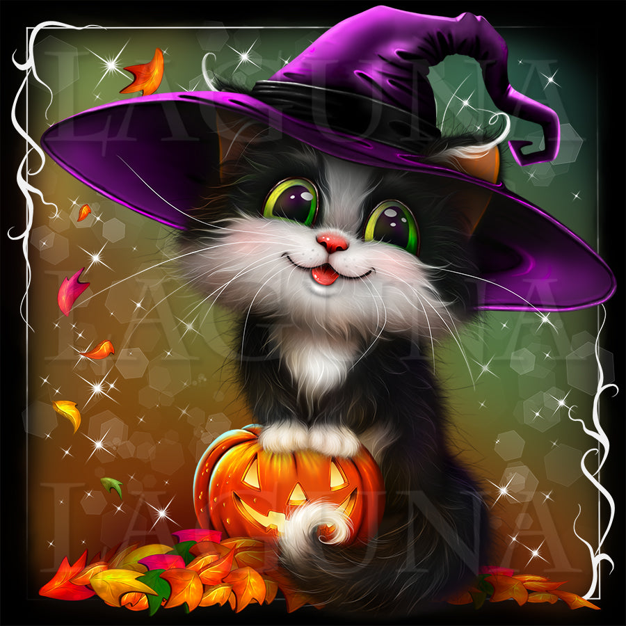 Black and White Halloween Kitten