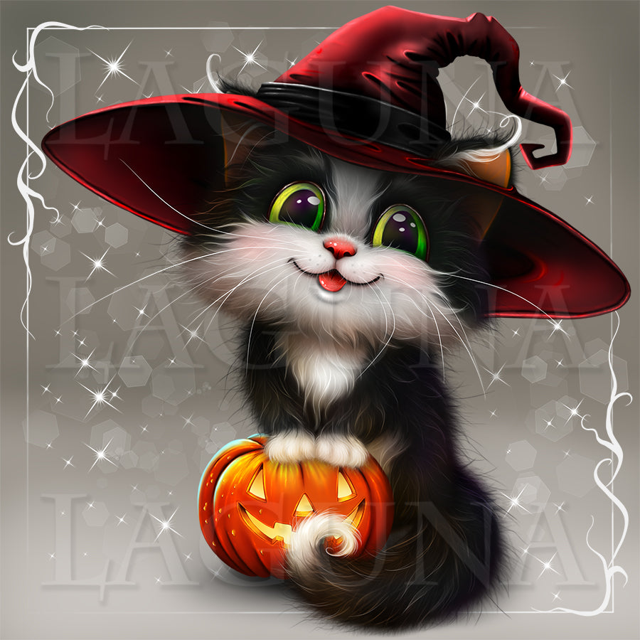 Black and White Halloween Kitten