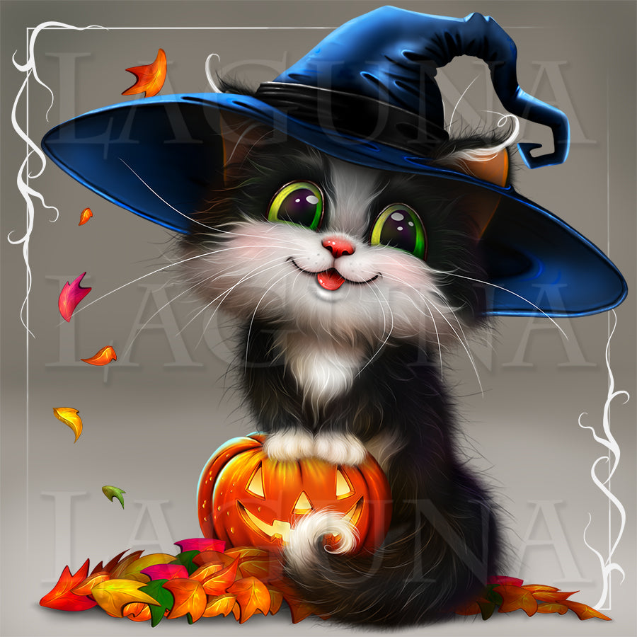 Black and White Halloween Kitten