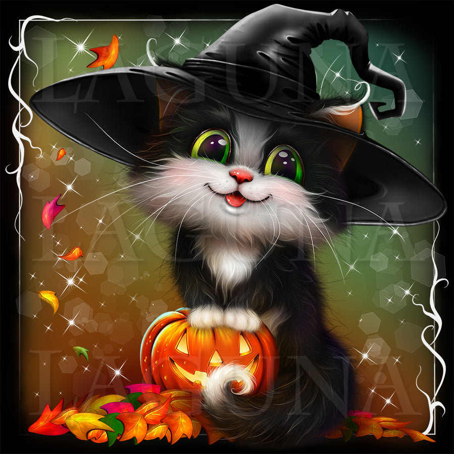 Black and White Halloween Kitten