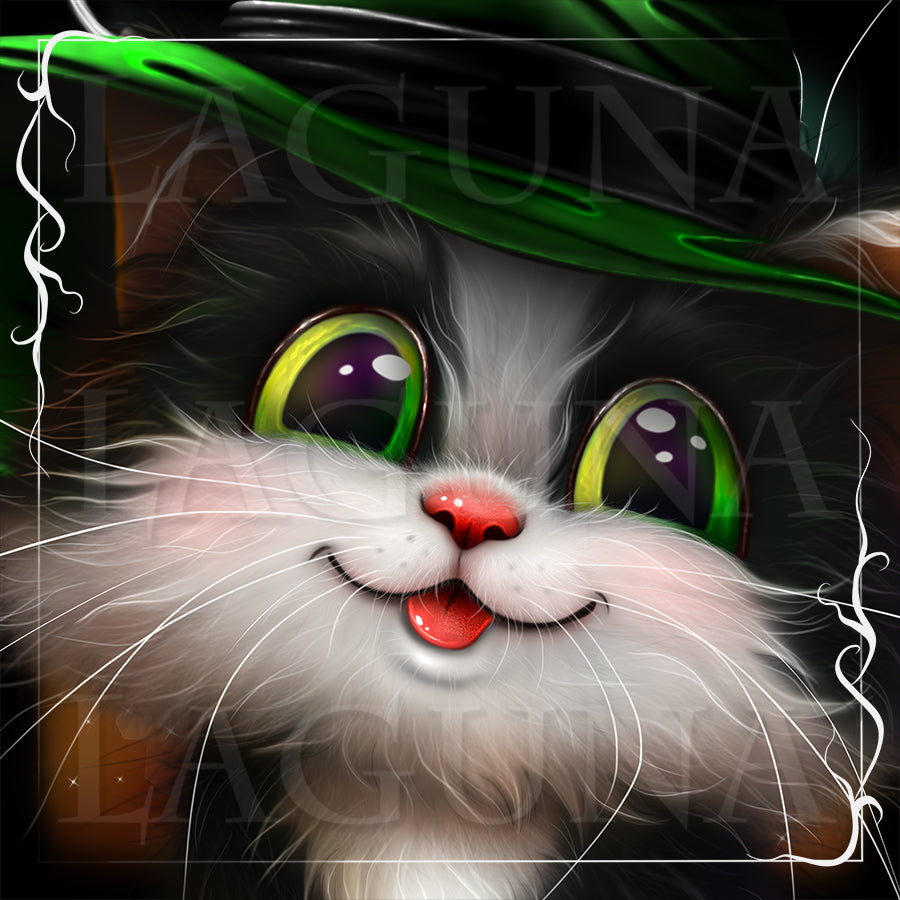 Black and White Halloween Kitten