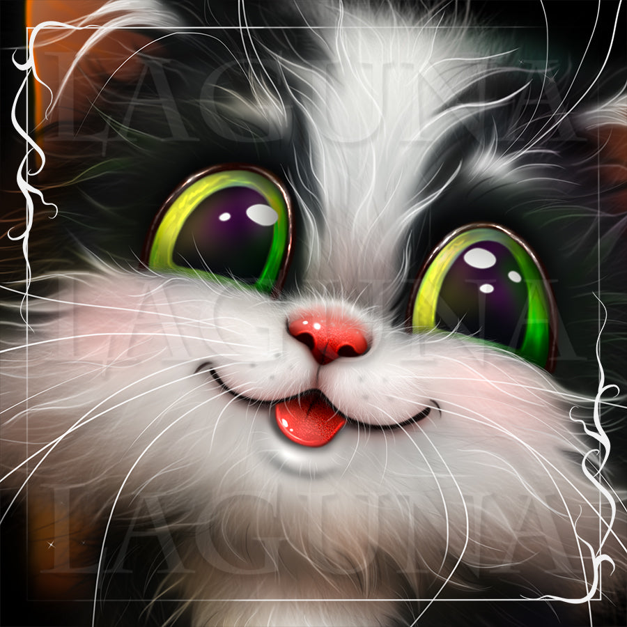 Black and White Halloween Kitten