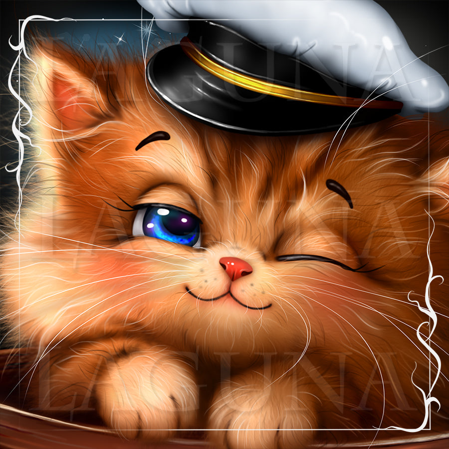 Captain Kitty in Boat