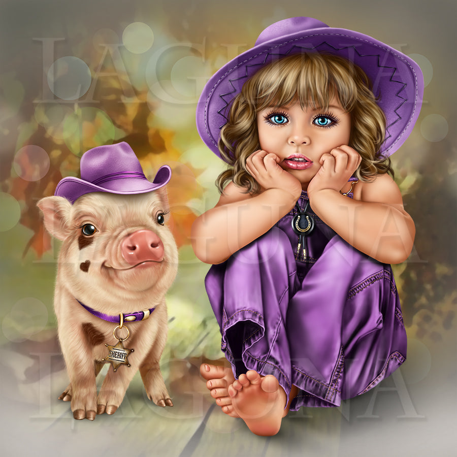 Country Girl with a Piggy