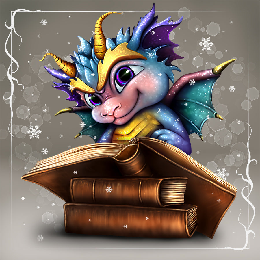 Dragon Writing a Book