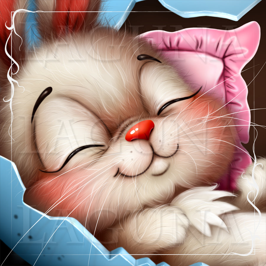 Easter Baby Bunny Sleeping in Egg