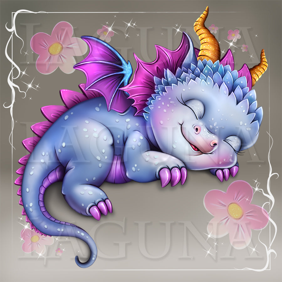 Easter Baby Dragon Sleeping in Egg