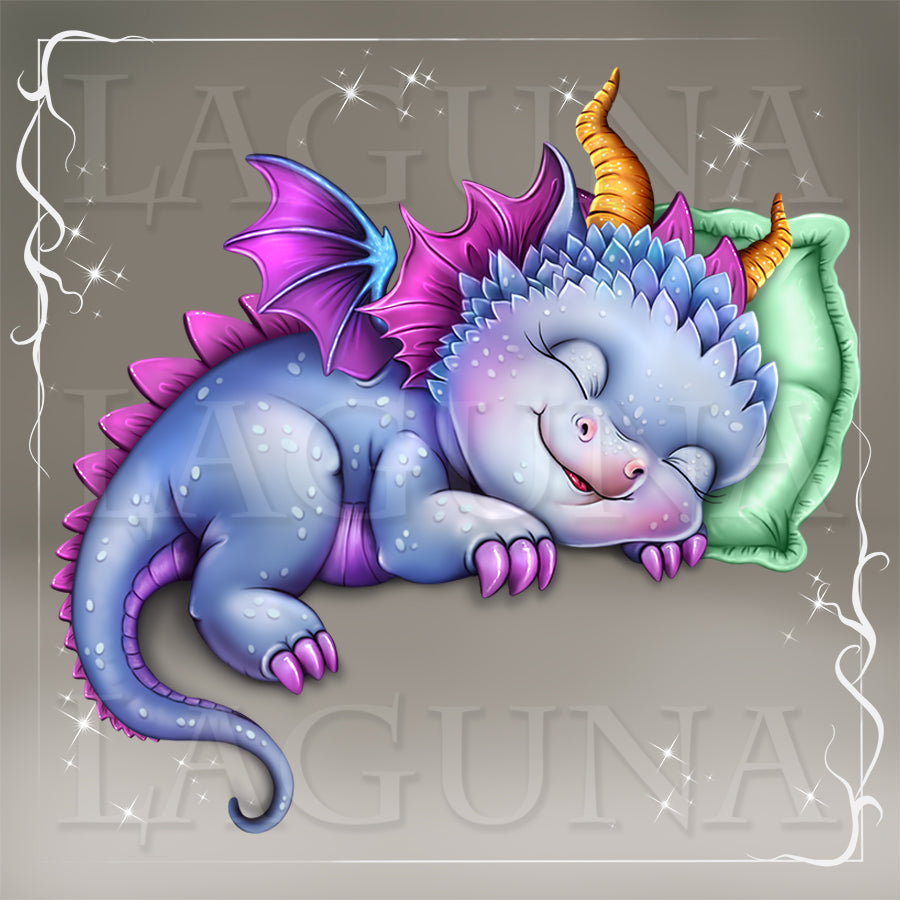 Easter Baby Dragon Sleeping in Egg