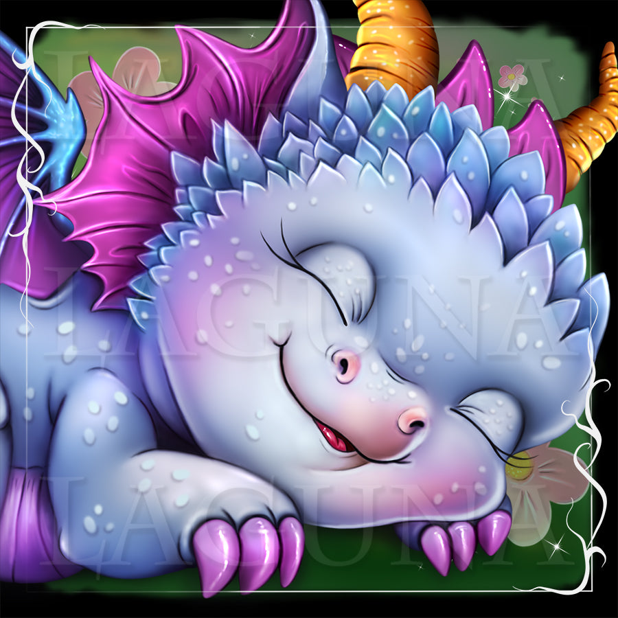 Easter Baby Dragon Sleeping in Egg