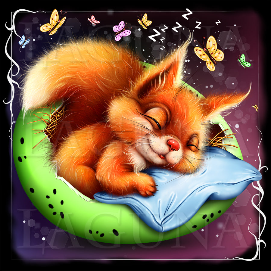 Easter Baby Squirrel Sleeping in Egg