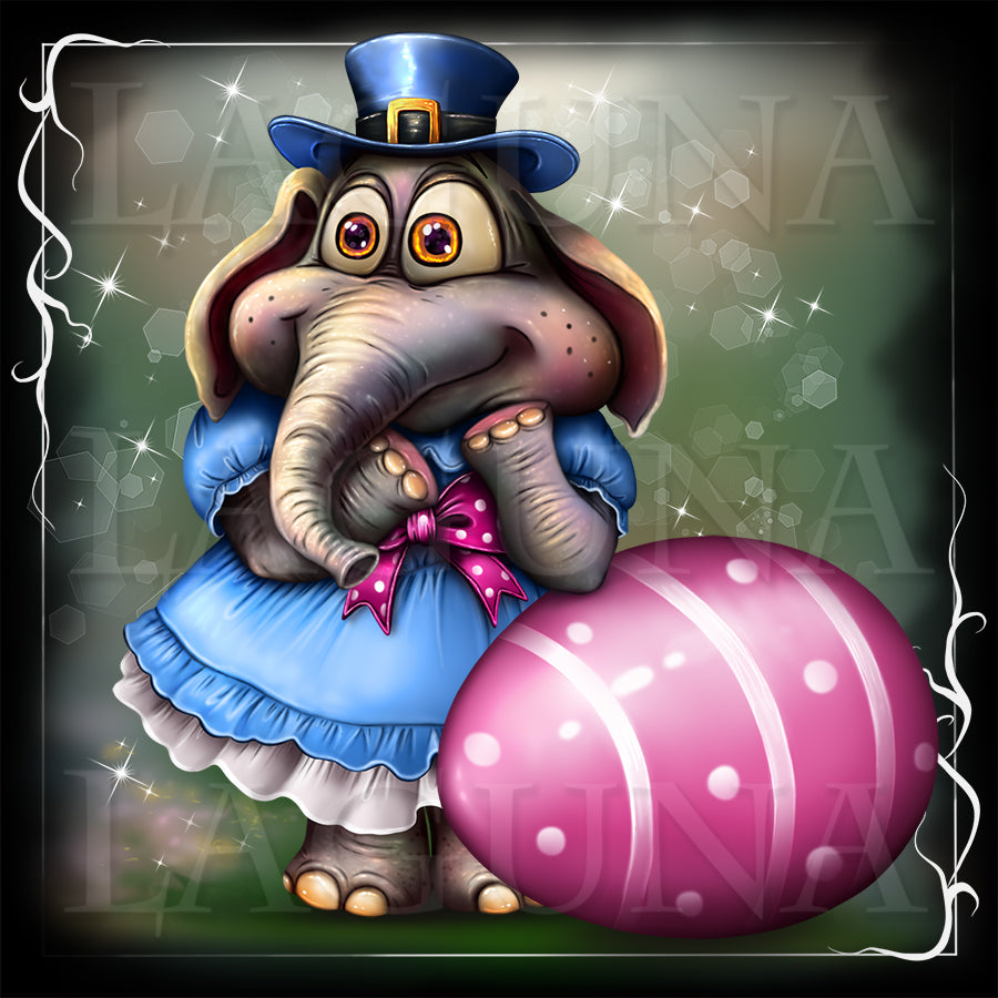 Easter Elephant with Egg