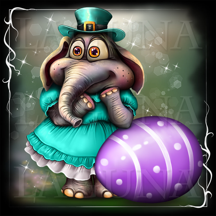 Easter Elephant with Egg