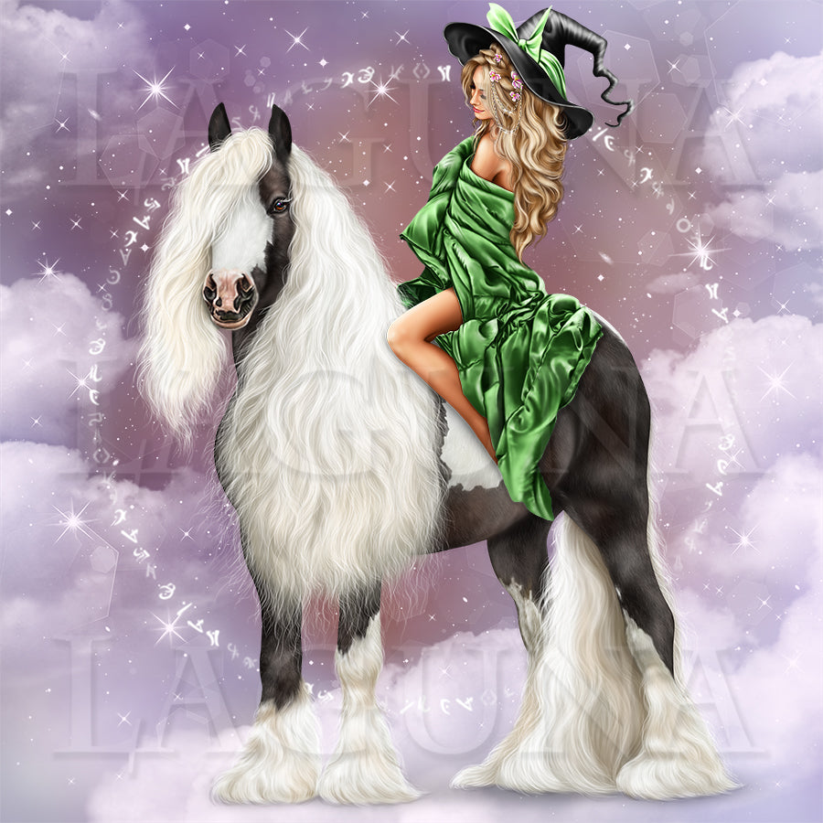 Girl (Witch) on Horseback