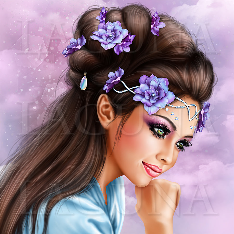 Girl with Dancing Cranes
