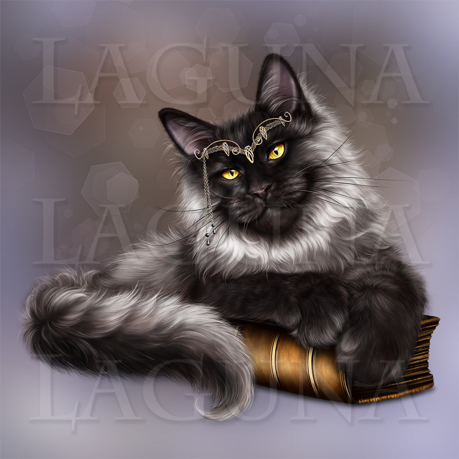 Girl with Maine Coon Kitty
