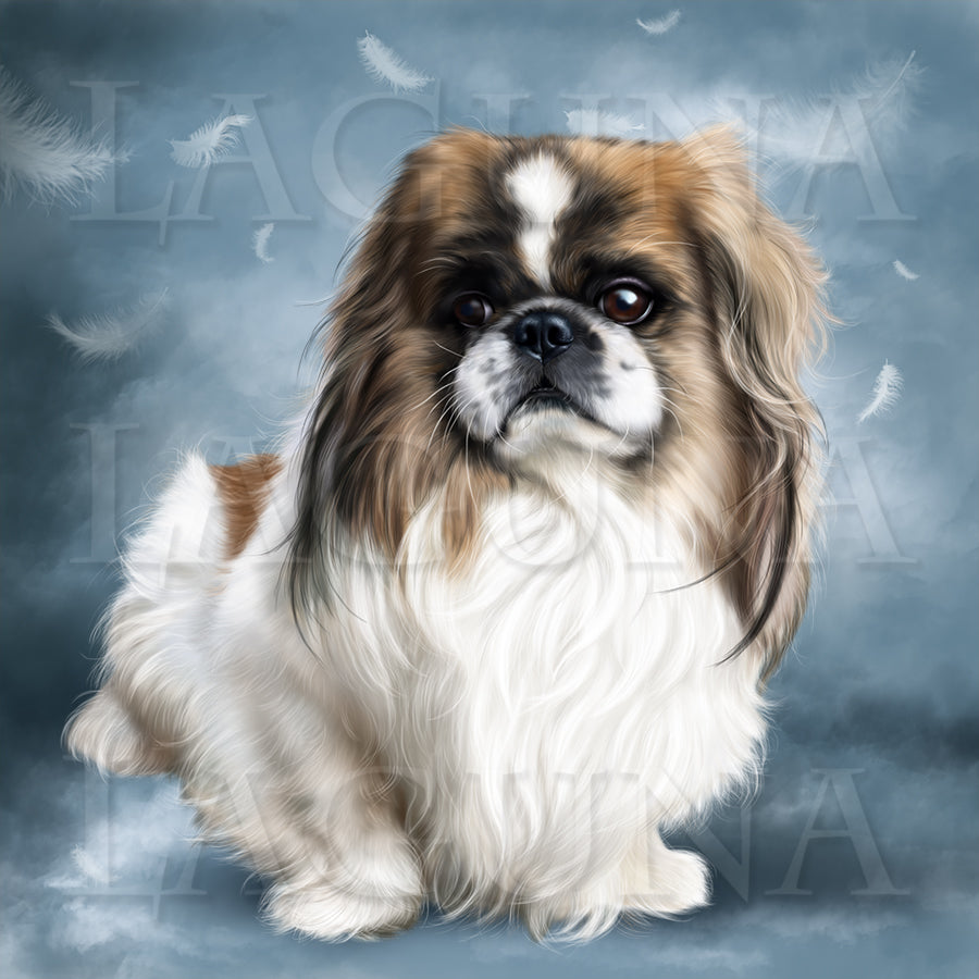 Girl with Pekingese