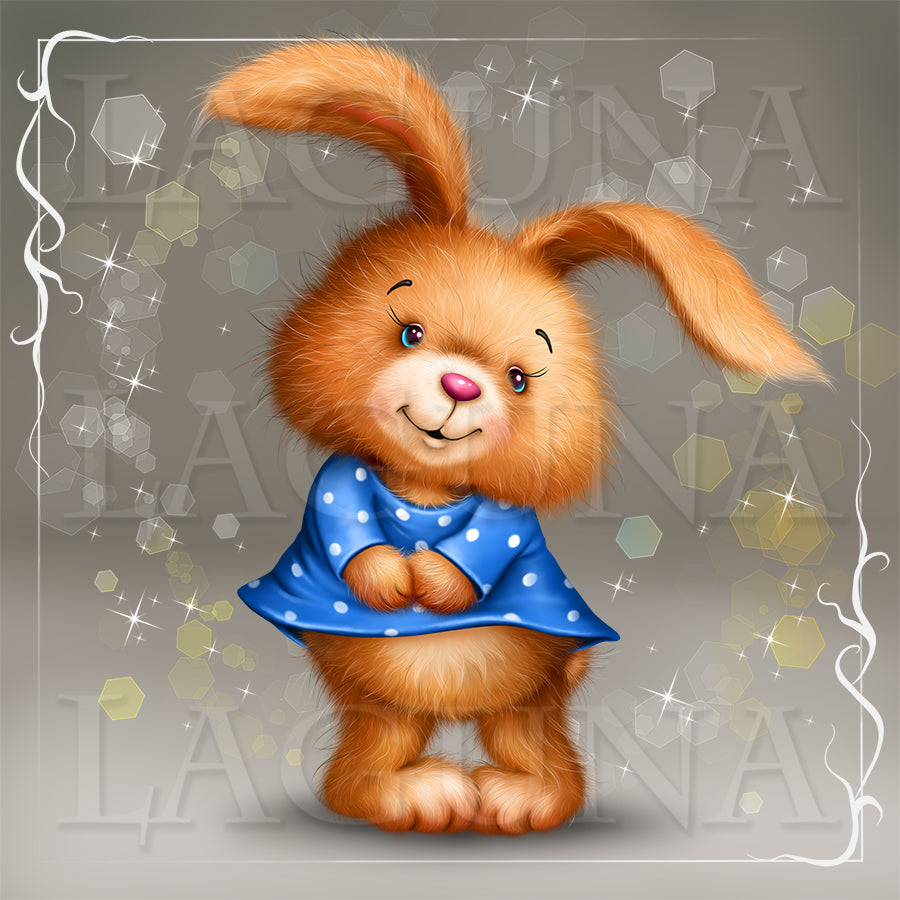 Halloween Bunny with Bunch of Carrots and Pumpkin Bag