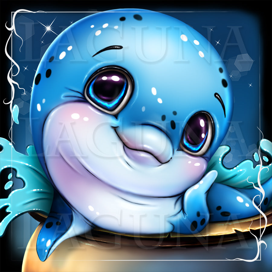 Halloween Dolphin in Cauldron