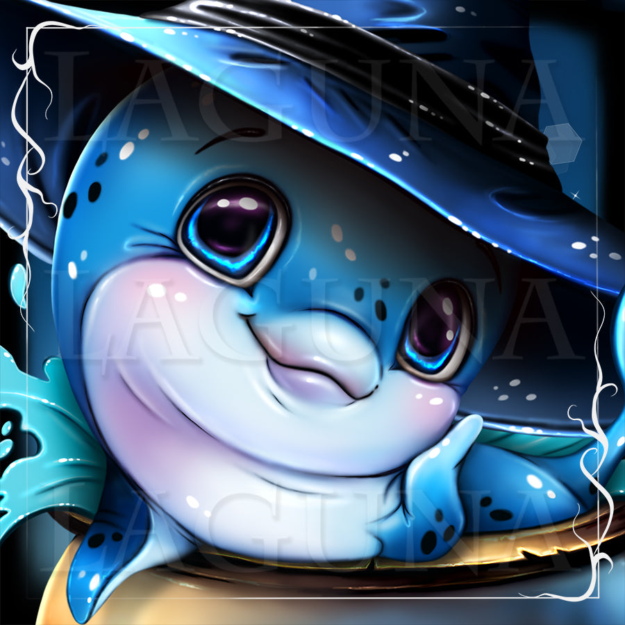 Halloween Dolphin in Cauldron