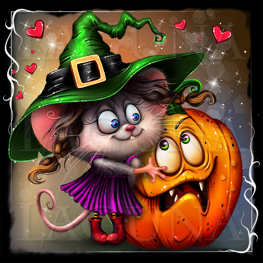 Halloween Mouse with Pumpkin