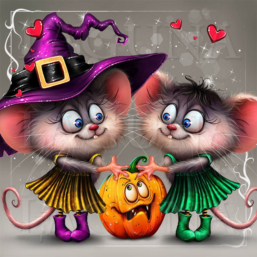 Halloween Mouse with Pumpkin