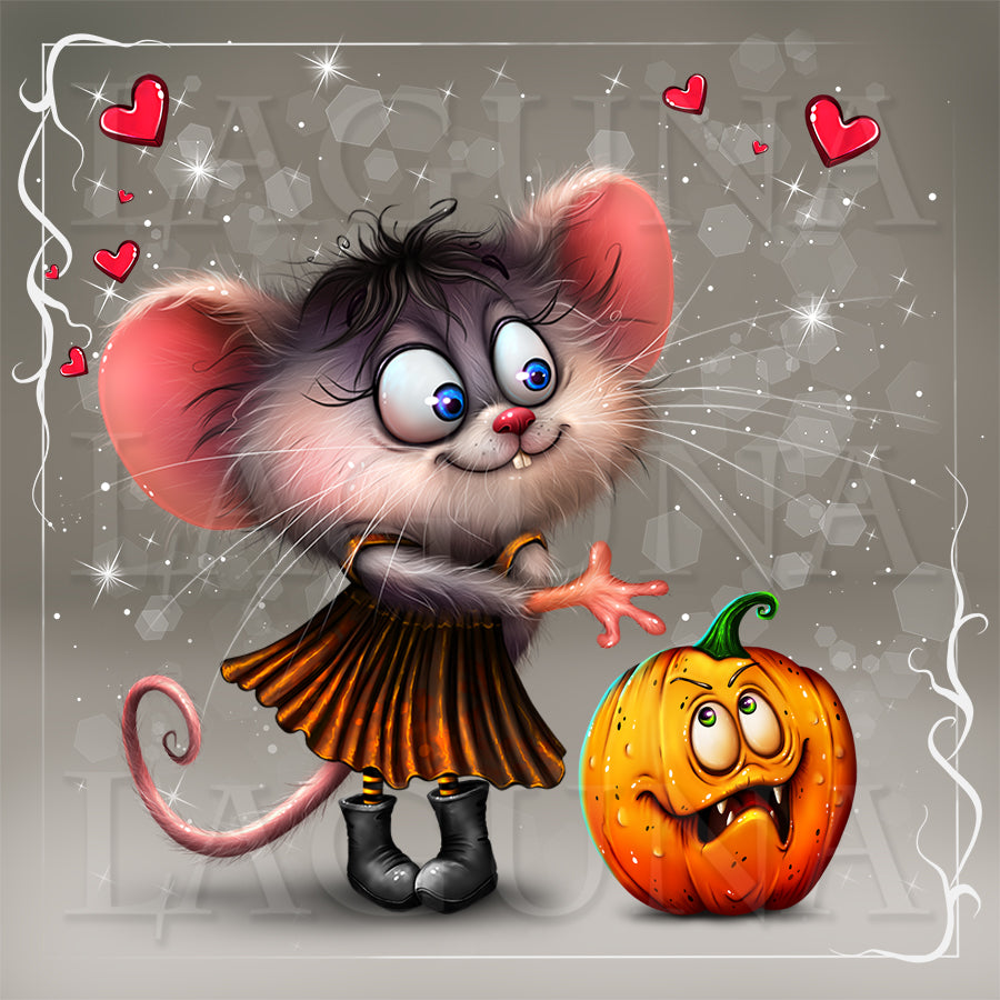 Halloween Mouse with Pumpkin