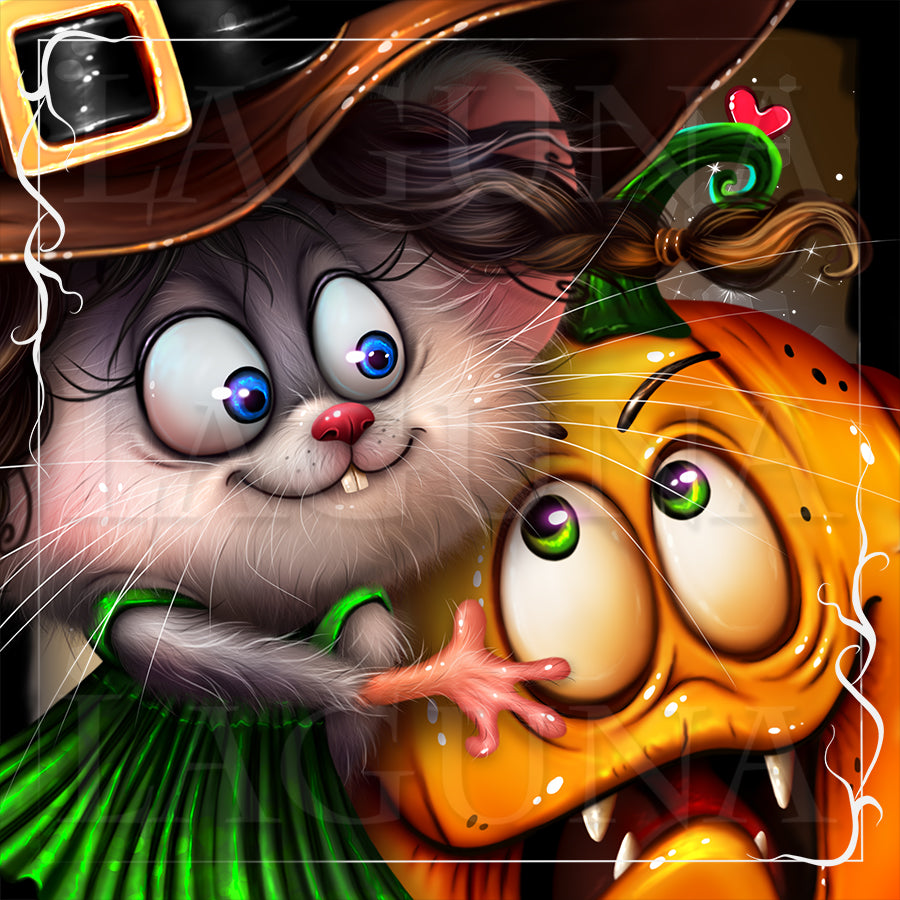 Halloween Mouse with Pumpkin