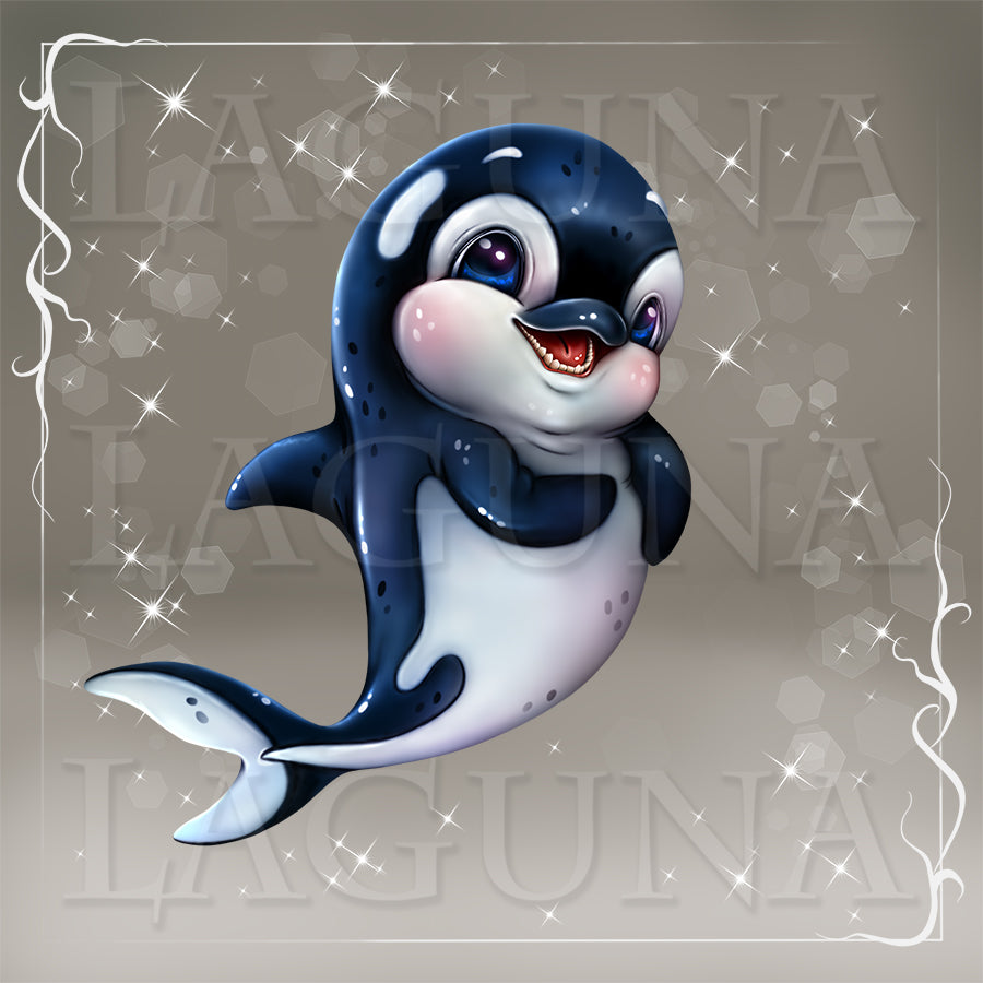 Halloween Orca with Broom