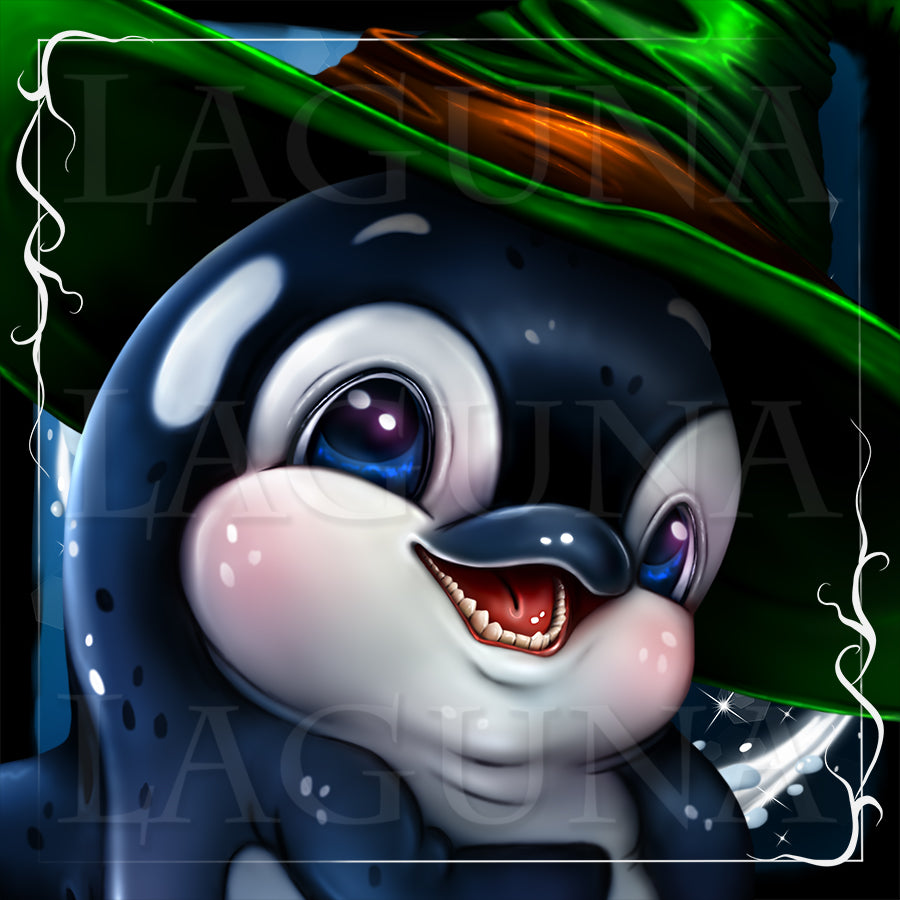 Halloween Orca with Broom