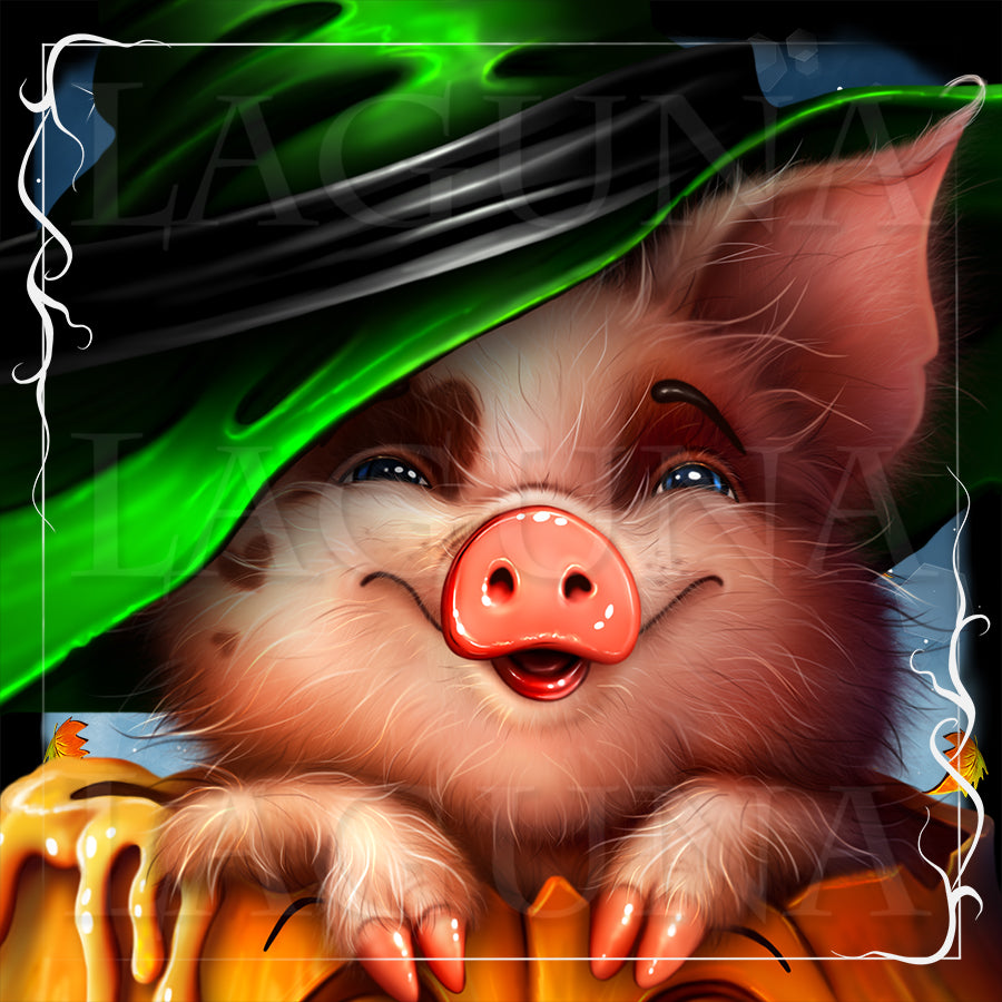 Halloween Piggy in Pumpkin