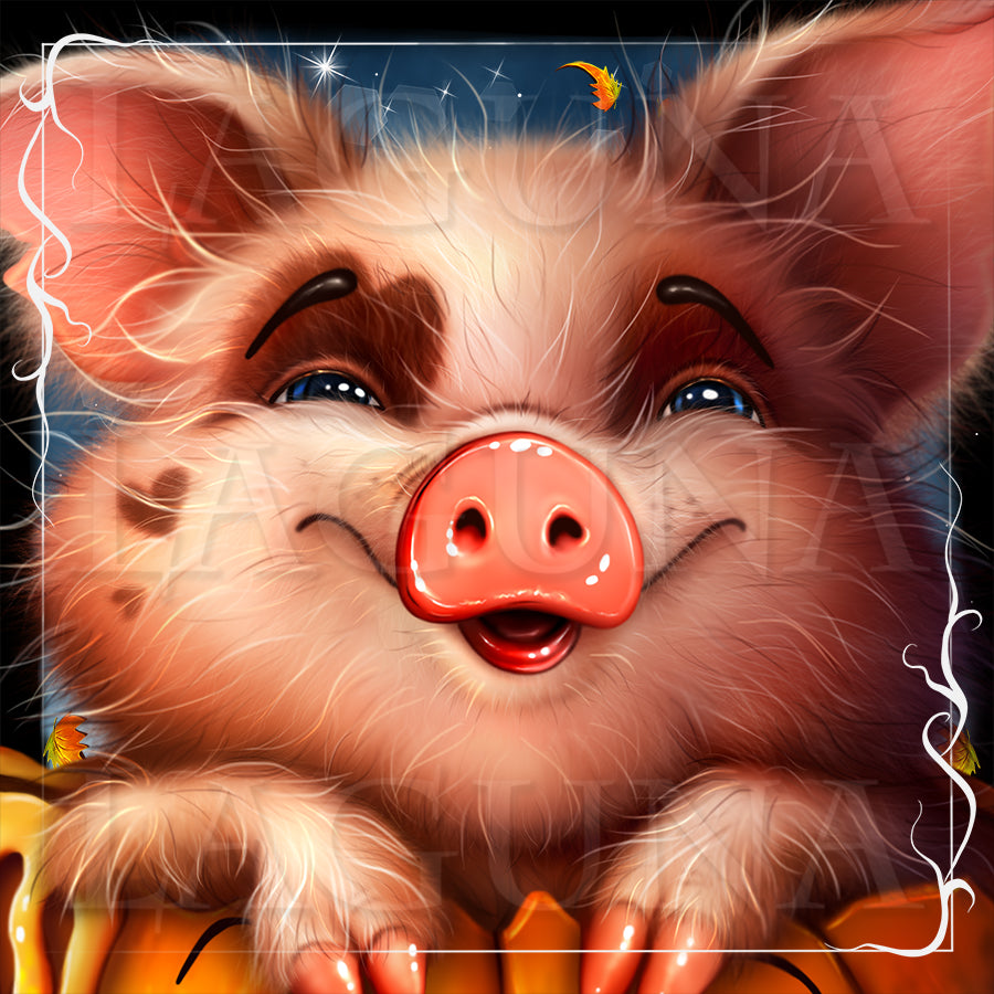 Halloween Piggy in Pumpkin