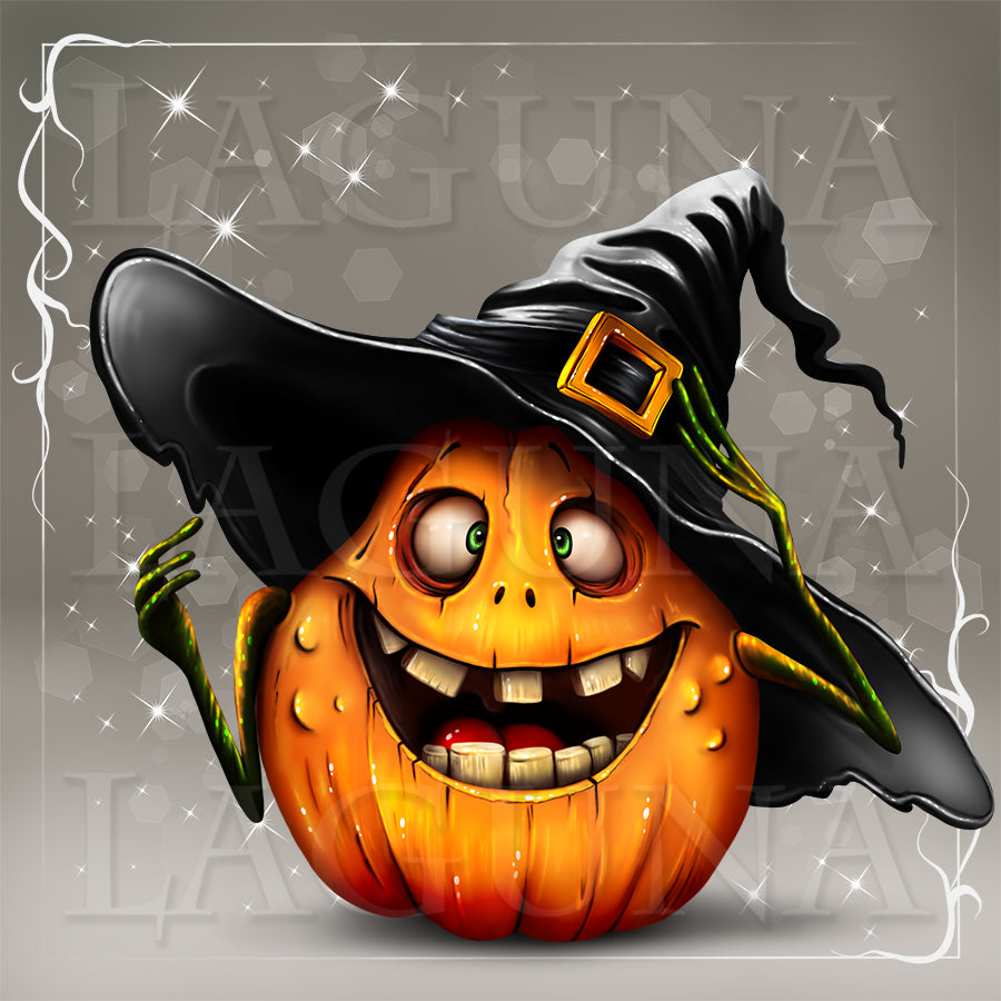 Halloween Pumpkin with Kitty on Hat