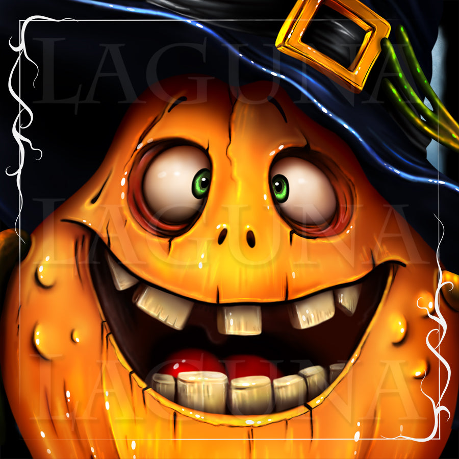 Halloween Pumpkin with Kitty on Hat