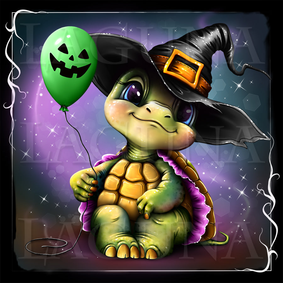 Halloween Tortoise with Balloon