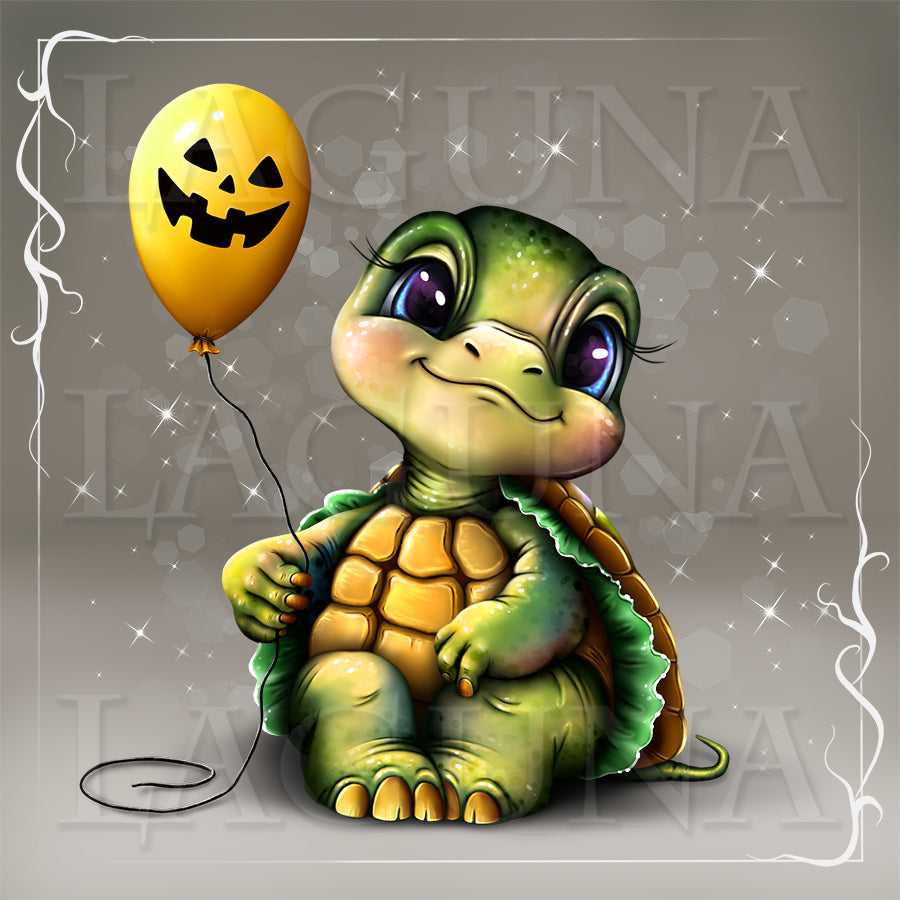Halloween Tortoise with Balloon