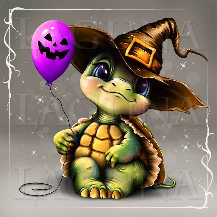 Halloween Tortoise with Balloon