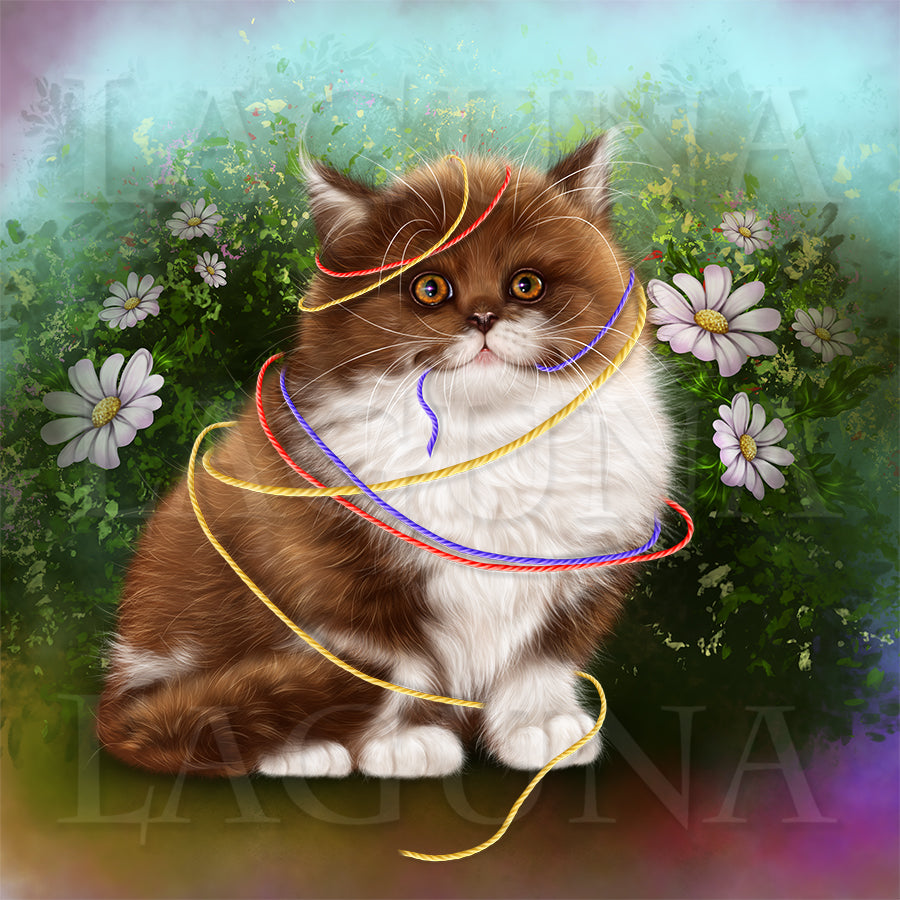 Kitty and Balls of Wool