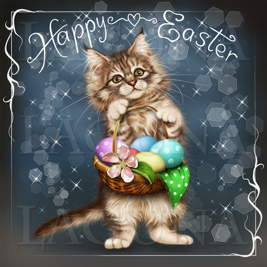 Kitty with Easter Basket