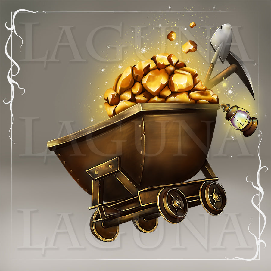 Leprechaun Baby Porcupine in the Cart with Gold