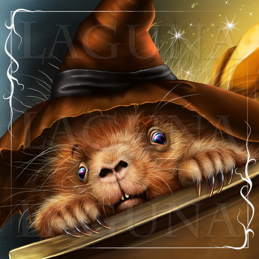 Leprechaun Baby Porcupine in the Cart with Gold