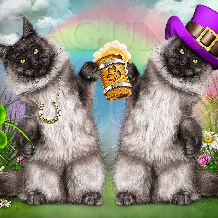 Leprechaun Cat with Beer