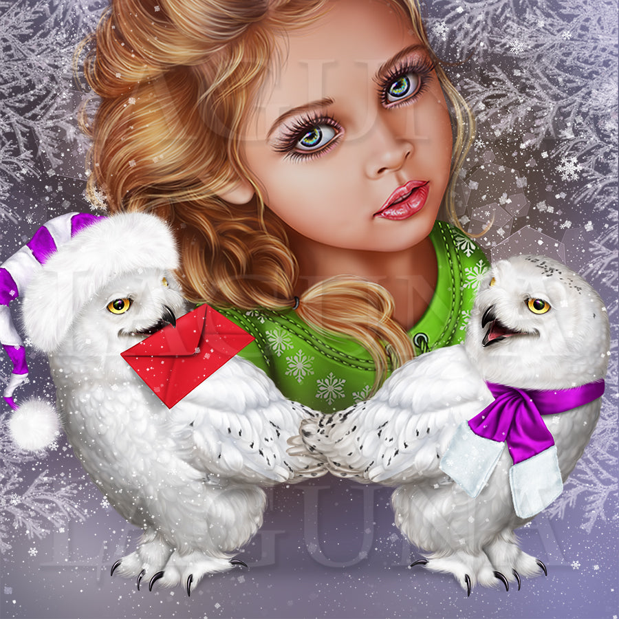 Letter to Santa (Little Girl with Owl)
