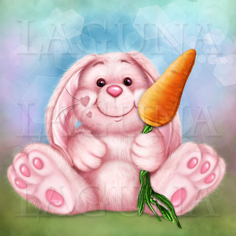 Little Girl with Toy Bunny